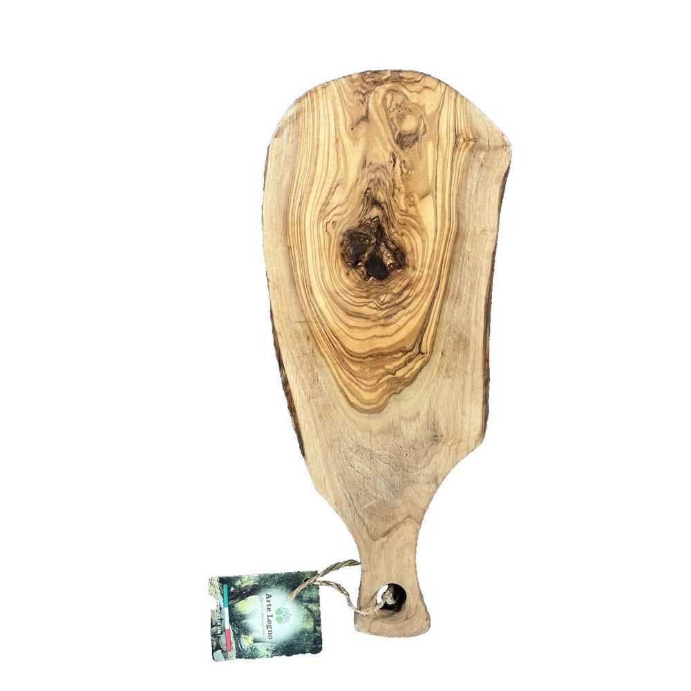 Arte Legno Solid Olive Wood Cheese Cutting Board/Serving Board Italy NWT